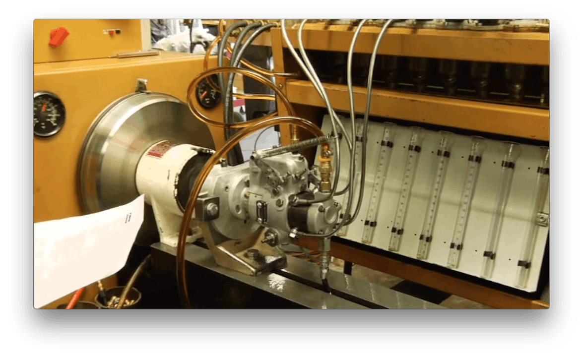 Pump Calibration at Diesel Fuel Injection Service Tractor Engine